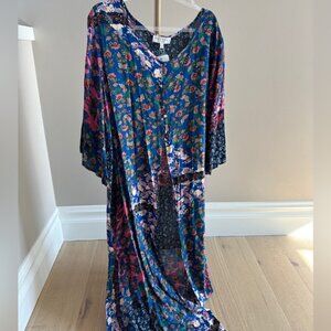 Hayden Los Angeles Kimono Beach Cover Up Floral Boho Size Large BNWT